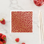 Moderne Confetti Polka Dots rood en goud Servetten (Insitu)