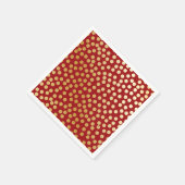 Moderne Confetti Polka Dots rood en goud Servetten (Hoek)