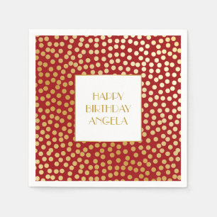 Moderne Confetti Polka Dots rood en goud Servetten