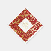 Moderne Confetti Polka Dots rood en goud Servetten (Hoek)