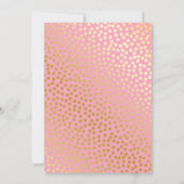 Moderne Confetti Polka Dots roze Gold Brunch Kaart (Achterkant)