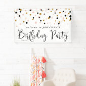 Moderne Confetti Stippen Birthday Party Banner (Insitu)