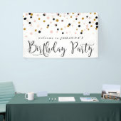 Moderne Confetti Stippen Birthday Party Banner (Beurs)