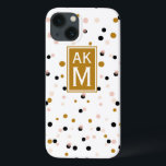 Moderne Confetti Stippen Monogram iPad Mini Case<br><div class="desc">electronica hoesje met roze,  blush en gouden confetti stippen. Andere kleuren en soortgelijke items zijn beschikbaar in mijn winkel.</div>