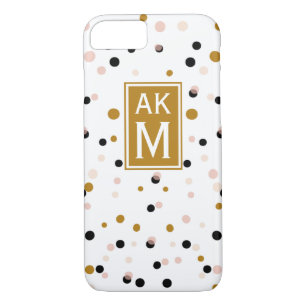 Moderne Confetti Stippen Monogram iPhone 7 Hoesje