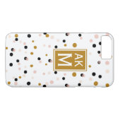 Moderne Confetti Stippen Monogram iPhone 7 Plus Ho Case-Mate iPhone Case (Achterkant (Horizontaal))