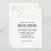 Moderne Confetti Stippen Script Liefde Trouwen Kaart (Voorkant / Achterkant)