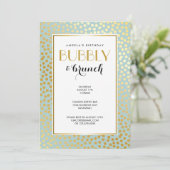 Moderne Confetti Stippenpatroon Mint en Goud Kaart (Staand voorkant)