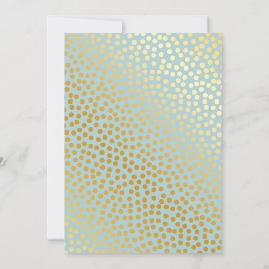 Moderne Confetti Stippenpatroon Mint en Goud Kaart (Achterkant)