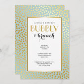 Moderne Confetti Stippenpatroon Mint en Goud Kaart (Voorkant / Achterkant)