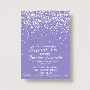 Moderne Confetti Sweet 16 Birthday Kaart
