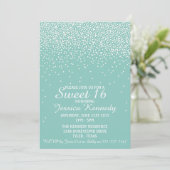 Moderne Confetti Sweet 16 Birthday Kaart (Staand voorkant)