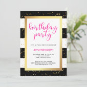 Moderne Confetti | Uitnodiging van de partij Birth (Staand voorkant)