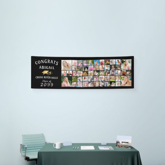 Moderne CONGRATS AFSTUDEERDER 53 Fotocollage banne Spandoek (Beurs)