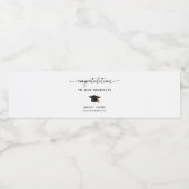 Moderne Congrats Afstudeerder Graduation Party Waterfles Etiket (Enkel label)