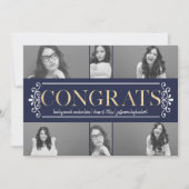 Moderne Congrats Fotocollage Afstudeerfeest Kaart (Voorkant)