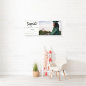 Moderne Congrats H Foto Afstudeerbanner - Wit Spandoek (Insitu)