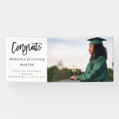 Moderne Congrats H Foto Afstudeerbanner - Wit Spandoek (Horizontaal)