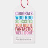 Moderne CONGRATULATIES HEBBEN HET GOED GEDAAN Cadeaulabel (Achterkant)