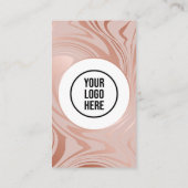 Moderne 'Connect With Us' QR-code roze goud wit Visitekaartje (Achterkant)