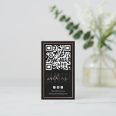 Moderne 'Connect With Us' QR-code Roze Goud Zwart Visitekaartje (Staand voorkant)