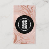 Moderne 'Connect With Us' QR-code Roze Goud Zwart Visitekaartje (Achterkant)