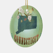 Moderne  Connecticut State Map - Sage Green Keramisch Ornament (Rechts)