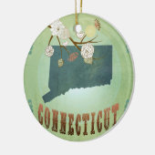 Moderne  Connecticut State Map - Sage Green Keramisch Ornament (Links)