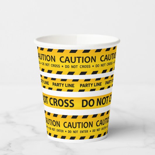 Moderne constructie Let op Verjaardag Baby shower Papieren Bekers (Links)