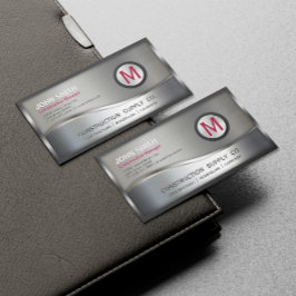 Moderne constructie metalen monogram zilver B Magnetisch Visitekaartje