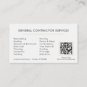 Moderne constructie Minimalistische White Gold QR- Visitekaartje (Achterkant)