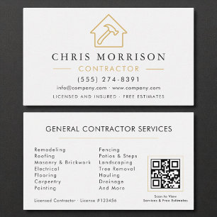 Moderne constructie Minimalistische White Gold QR- Visitekaartje