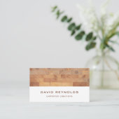 Moderne constructie van houten tapijten visitekaartje (Staand voorkant)