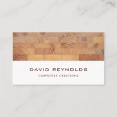 Moderne constructie van houten tapijten visitekaartje (Voorkant)