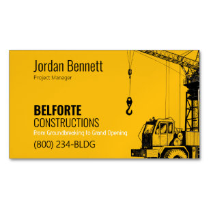 Moderne Constructie Yellow & Crane Design Magnetisch Visitekaartje