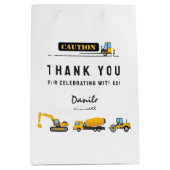 Moderne constructiewagens partijpapier medium cadeauzakje (Voorkant)