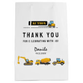 Moderne constructiewagens partijpapier medium cadeauzakje (Achterkant)