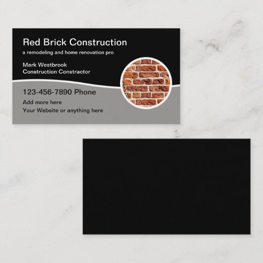 Moderne Constructor bewerkbare Sjabloon Visitekaartje (Voorkant / Achterkant)