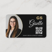 Moderne consultant Black & Gold QR-code Visitekaartje (Voorkant)
