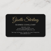 Moderne consultant Black & Gold QR-code Visitekaartje (Achterkant)