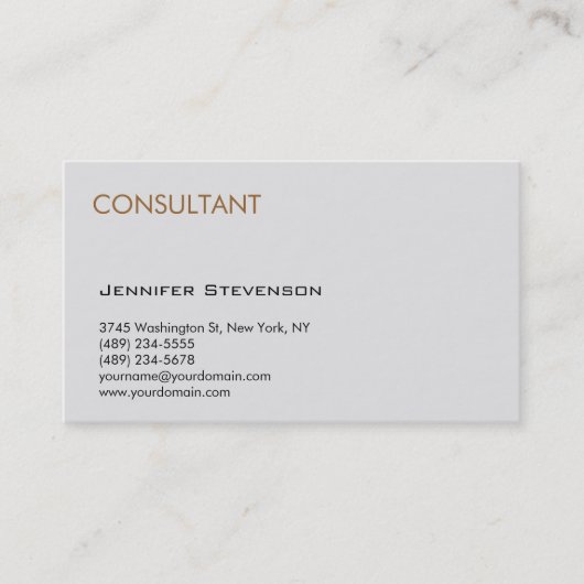 Moderne consultant Grey Professional Visitekaartje (Voorkant)