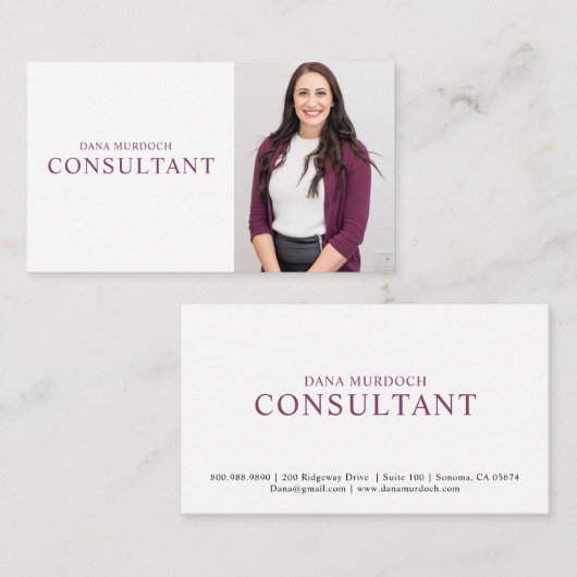 Moderne consultant professionele foto visitekaartje (Voorkant / Achterkant)