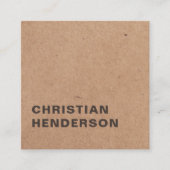 Moderne consultant voor bruin bruin Kraft-papier Vierkante Visitekaartje (Voorkant)