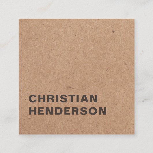 Moderne consultant voor bruin bruin Kraft-papier Vierkante Visitekaartje (Voorkant)