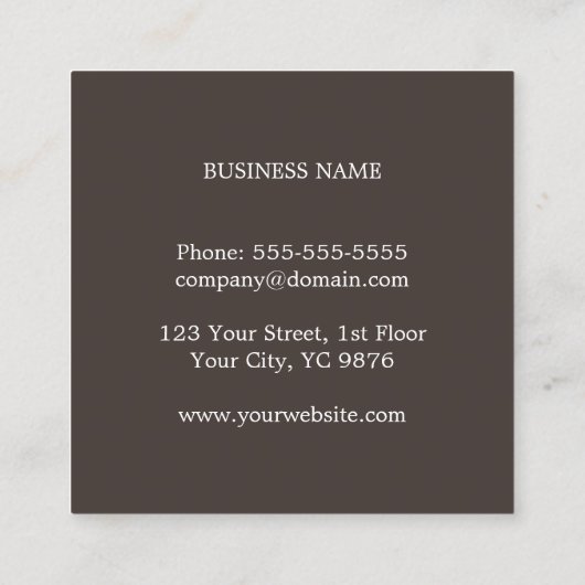 Moderne consultant voor bruin bruin Kraft-papier Vierkante Visitekaartje (Achterkant)