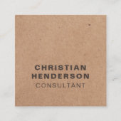 Moderne consultant voor bruin bruin Kraft-papier Vierkante Visitekaartje (Voorkant)