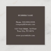 Moderne consultant voor bruin bruin Kraft-papier Vierkante Visitekaartje (Achterkant)