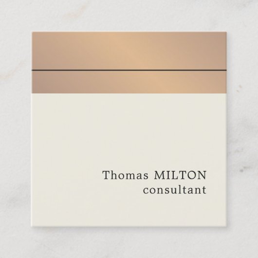 Moderne consultant voor Faux Gold Stripes Vierkante Visitekaartje (Voorkant)
