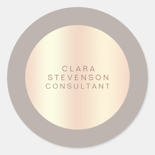 Moderne consultant voor kopergoud en -roos ronde sticker (Voorkant)