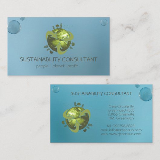 Moderne consultant voor milieuvriendelijk logo visitekaartje (Voorkant / Achterkant)